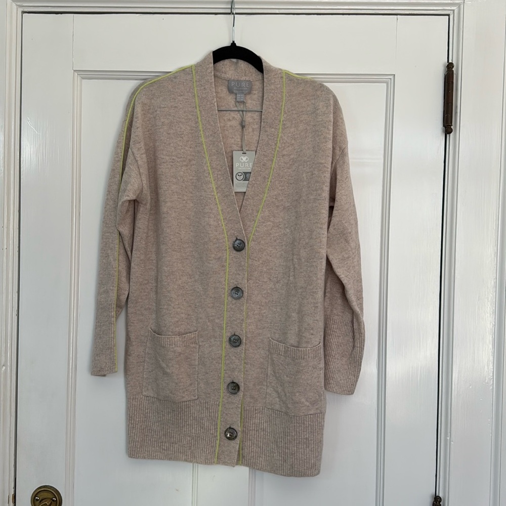 Pure Collection Tan Cashmere Boyfriend Style Sweater